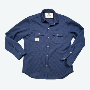 Icelandic Skis Quilted Outdoor Shacket Button Down Shirt Blue Men's Size Medium